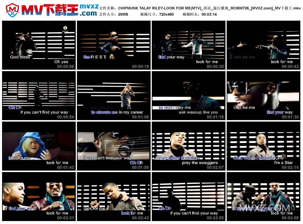 CHIPMUNK TALAY RILEY-LOOK FOR ME(MTV)_英语_流行歌曲_MC800726